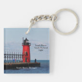 South Haven South Pierhead Light Schlüsselkette Schlüsselanhänger (Rückseite)