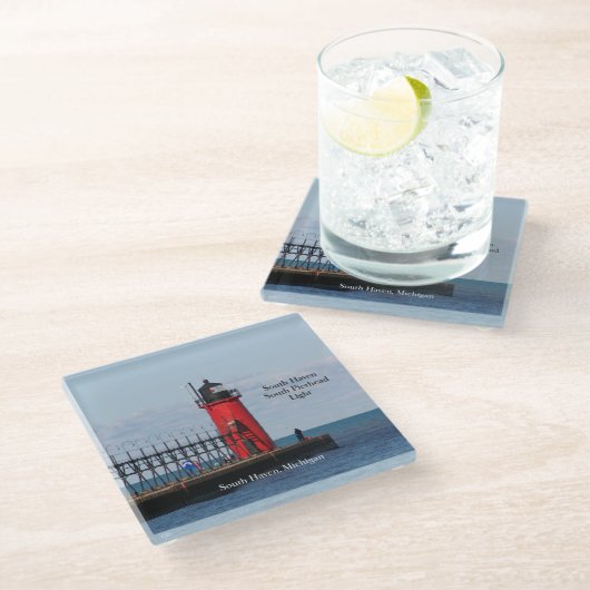 South Haven South Pierhead Light Untersetzer (Schrägansicht)