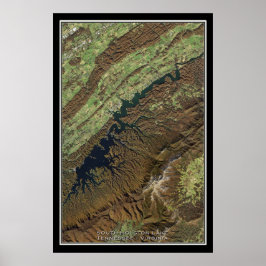 South Holston Lake Tennessee Satellitenkarte Poster