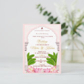 South Indian Lotus Temple Wedding Invitation Suite Einladung (Stehend Vorderseite)