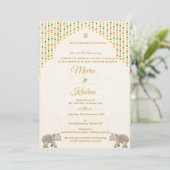 South Indian Temple Wedding Invitation Suite Einladung (Stehend Vorderseite)