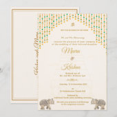 South Indian Temple Wedding Invitation Suite Einladung (Vorne/Hinten)