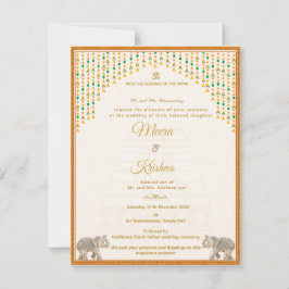 South Indian Temple Wedding Invitation Suite Einladung