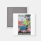South Island New Zealand Travel Poster Magnet (Vorderseite/Rückseite)