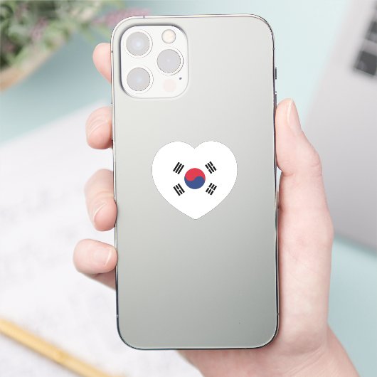 South Korea Flag Heart Aufkleber (Telefon)