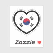South Korea Flag Heart Aufkleber (Blatt)
