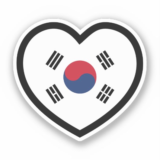 South Korea Flag Heart Aufkleber (Vorderseite)