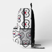 South Korea Flag Heart Bedruckter Rucksack (Rechts)