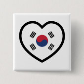 South Korea Flag Heart Button (Vorderseite)