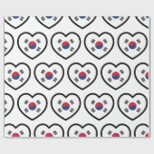 South Korea Flag Heart Geschenkpapier (Flach)