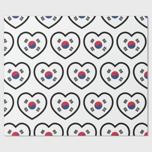 South Korea Flag Heart Geschenkpapier (Flach)