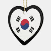 South Korea Flag Heart Keramik Ornament (Links)