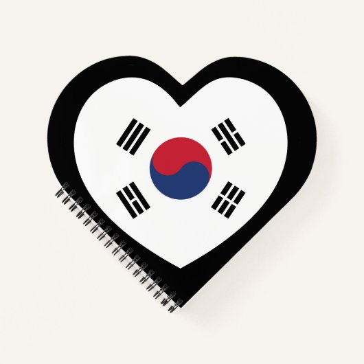 South Korea Flag Heart Notizblock (Vorderseite)