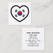 South Korea Flag Heart Quadratische Visitenkarte (Vorne/Hinten)