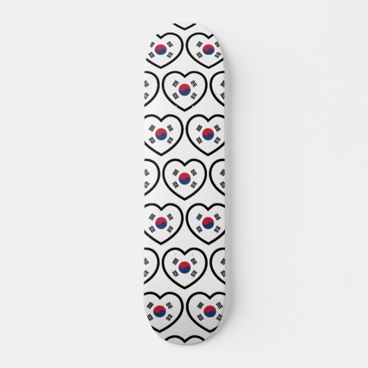 South Korea Flag Heart Skateboard (Vorne)