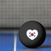 South Korea Flag Heart Tischtennisball (Netto)