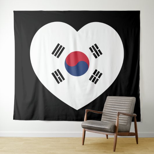 South Korea Flag Heart Wandteppich (Beispiel (Horizontal))
