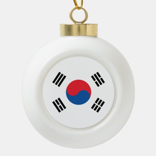 South Korea Flag Keramik Kugel-Ornament (Vorderseite)