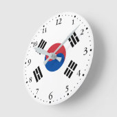 South Korea Flag Runde Wanduhr (Winkel)