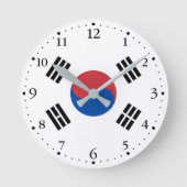 South Korea Flag Runde Wanduhr (Vorderseite)