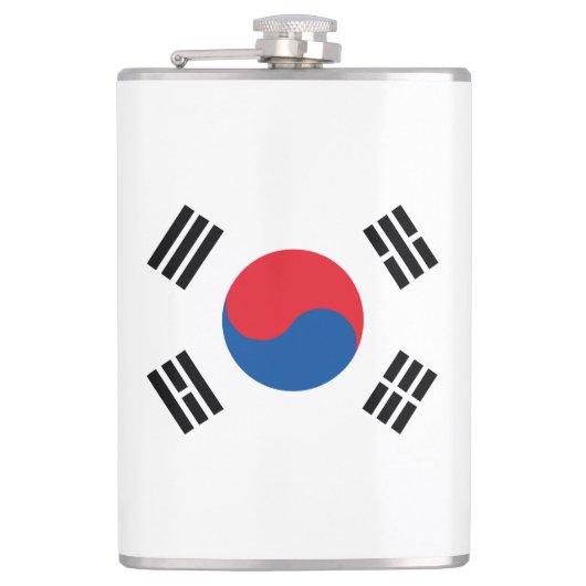 South Korea Flag Stainless Flachmann (Vorderseite)
