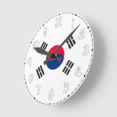South Korea Flag Wall Clock - South Korea flag Runde Wanduhr (Winkel)