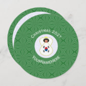 South Korean Angel Christmas Flag Personalized  Einladung (Vorne/Hinten)