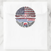 South Korean South Korea US American USA United Runder Aufkleber (Tasche)