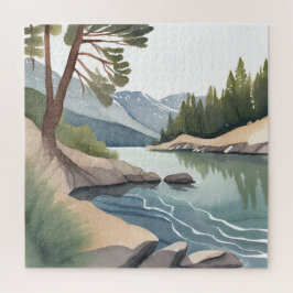 South Lake Tahoe | Aquarell-Landschaft Puzzle