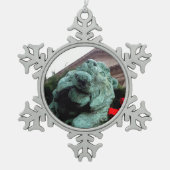 South Lion am Art Institute of Chicago Schneeflocken Zinn-Ornament (Vorderseite)