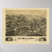 South Manchester, CT Panoramic Map - 1880 Poster (Vorne)