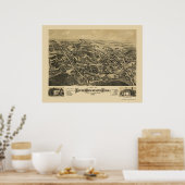 South Manchester, CT Panoramic Map - 1880 Poster (Küche)