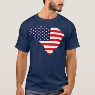 South olina Staat Shape Flag Hintergrund T-Shirt