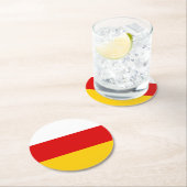 South Ossetia Flag Runder Pappuntersetzer (Vor Ort)