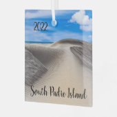 South Padre Island, Sand Dunes Ornament Aus Glas (Vorderseite links)