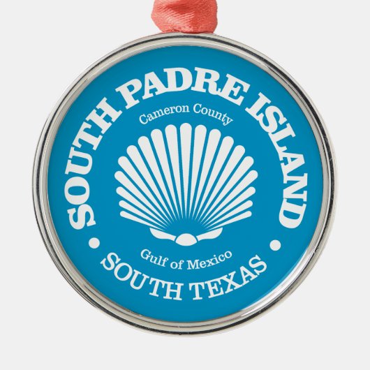 South Padre Island (Seashell) Ornament Aus Metall (Vorne)