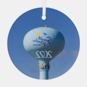 South Padre Island Water Tower Ornament Aus Glas (Rückseite)