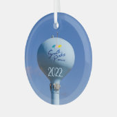 South Padre Island Water Tower Ornament Aus Glas (Vorderseite links)