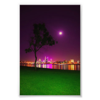 South Perth Foreshore Perth City Lights Skyline Fotodruck