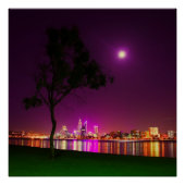 South Perth Foreshore Perth City Lights Skyline Poster (Vorderseite)