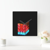 ~South Pointe Tower~ SÜDPOINTE TOWER, KUNDENZÄHLEN Quadratische Wanduhr (Zuhause)