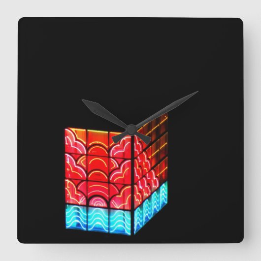 ~South Pointe Tower~ SÜDPOINTE TOWER, KUNDENZÄHLEN Quadratische Wanduhr (Vorderseite)