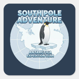 South Pole Adventure Antarctica Expedition Team Quadratischer Aufkleber