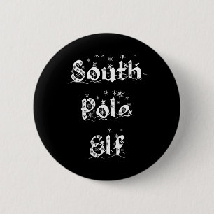 South Pole Elf Funny Novelle Weihnachten Schneeflo Button