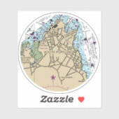 South Portland ME Chart Aufkleber (Blatt)