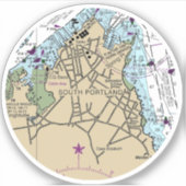 South Portland ME Chart Aufkleber (Vorderseite)