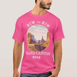 South Rim nach North Rim Grand Canyon National Par T-Shirt