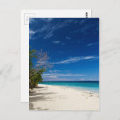 South Sea Island Beach, Fidschi Postkarte (Vorne/Hinten)