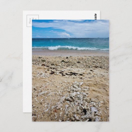 South Sea Island Beach, Fidschi Postkarte (Vorne/Hinten)