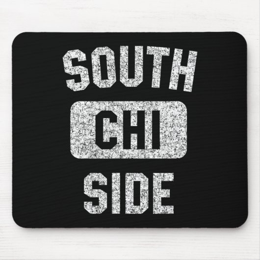 South Side Chi Gym Style gestörte White Print Mousepad (Vorne)
